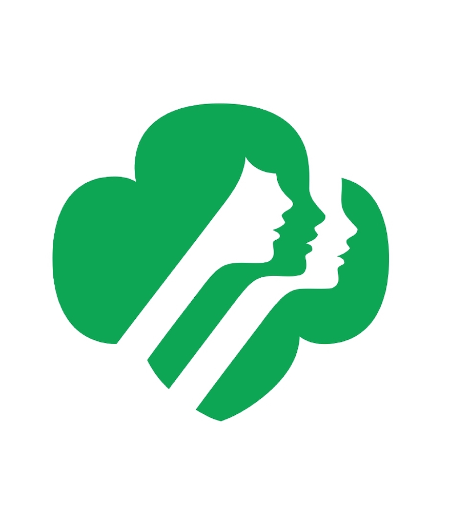 Logo of Girl Scouts with faces of 2 girls in profile